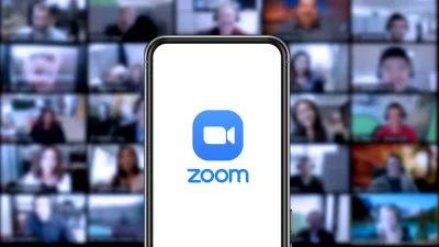 A zoom logo on a phone