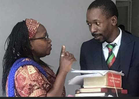 Lawyer Ssemakadde and his Client Dr Stella Nyanzi